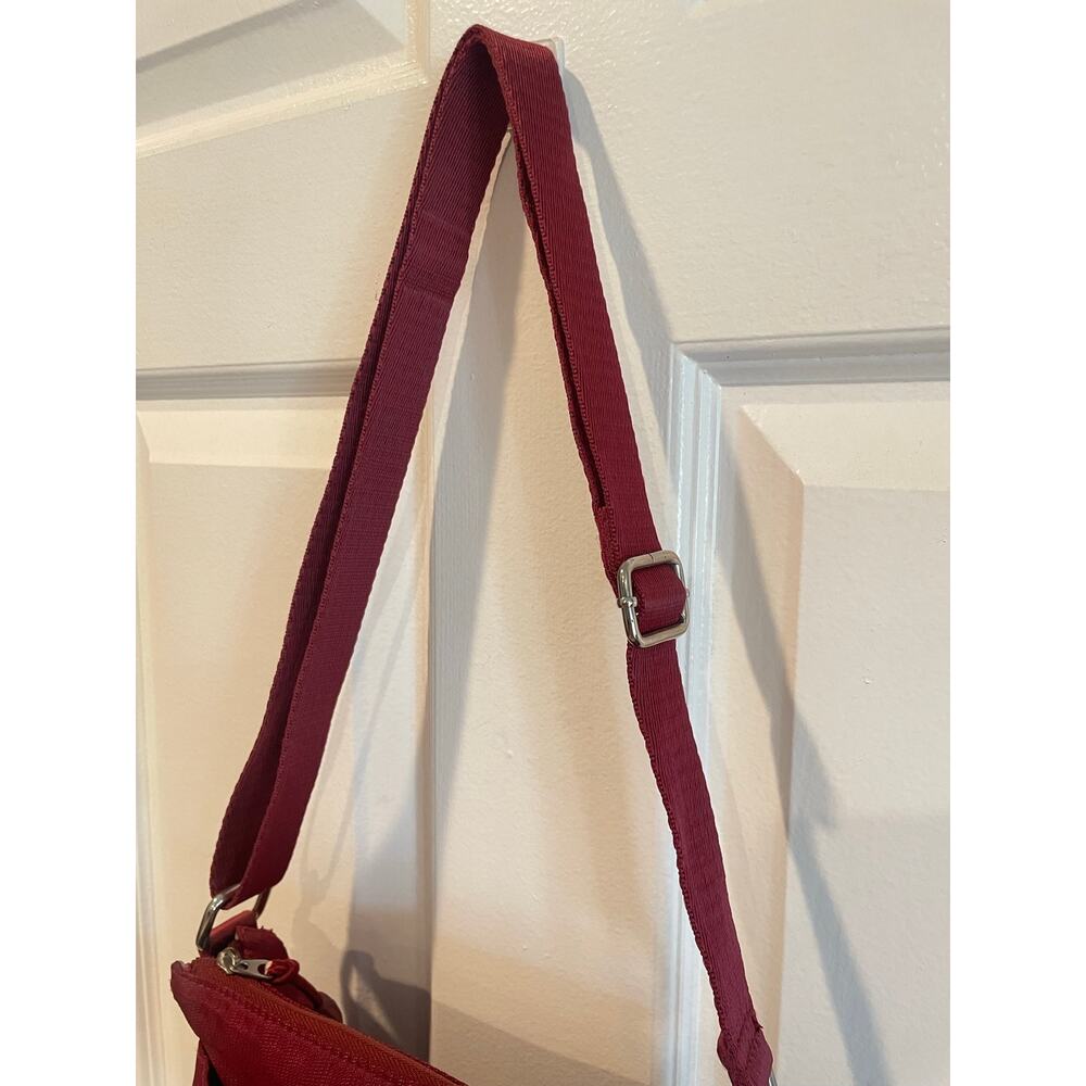 Rosetti E.T.A. Nylon Multi-Pocket Crossbody Travel Bag Purse – Maroon - Picture 10 of 10